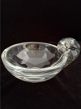 Steuben Snail Scroll Handle Olive Bowl - 6”